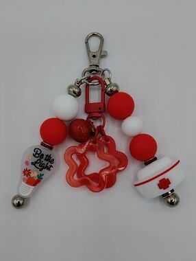 Handcrafted Red & White Medical Themed Keychain/Bag Charm